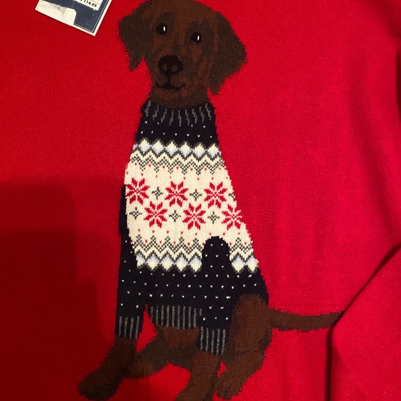 Joules Red festive dog sweater NWTS 6 - Picture 5 of 8